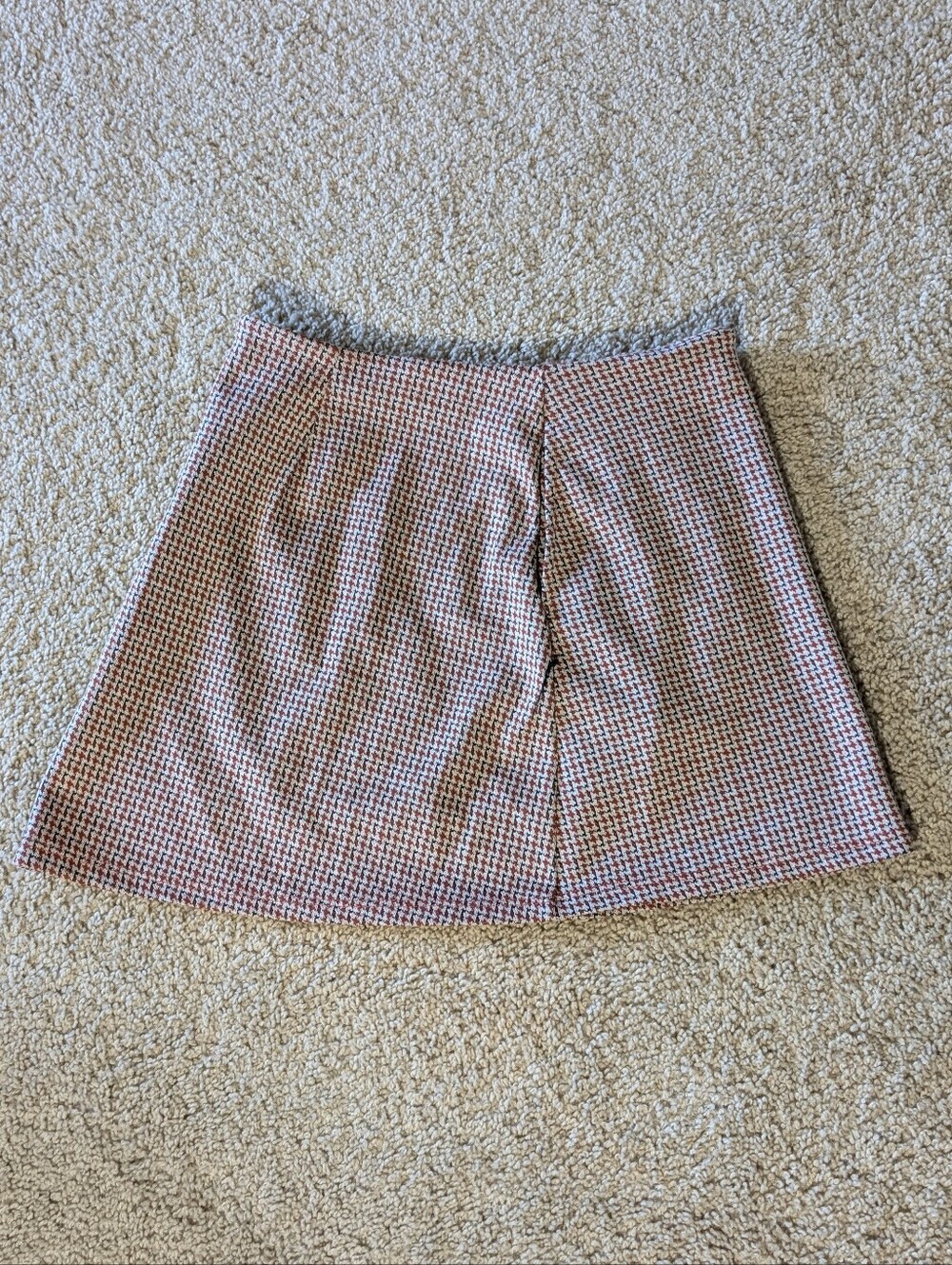 Originality Red/Black/White Houndstooth Mini Skirt, Size S